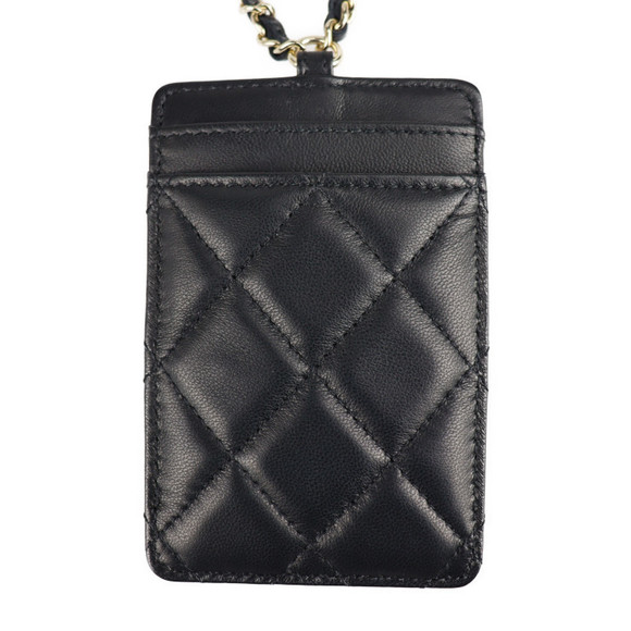 Chanel Card Pass Case Black Strap Lambskin - Picture 1 of 10